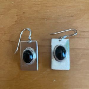 Sterling silver with black onyx earrings